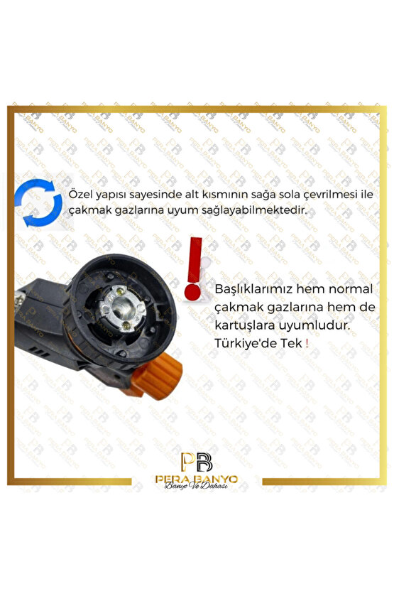 Pürmüz Başlıgı Lpg Kartuş Ve Normal Çakmak Gazı Uyumlu Gaz
