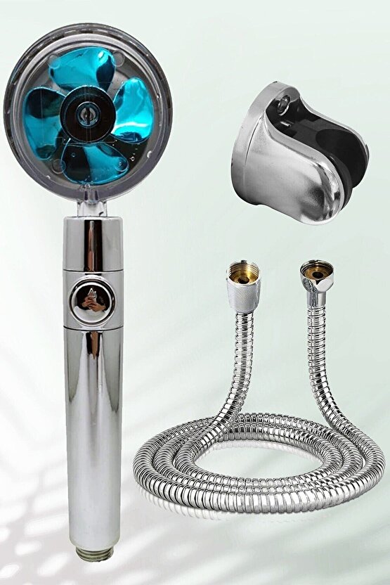 Pervaneli Su Tasarruflu Desenli Su Tazyikli Torbo Duş Başlığı Seti