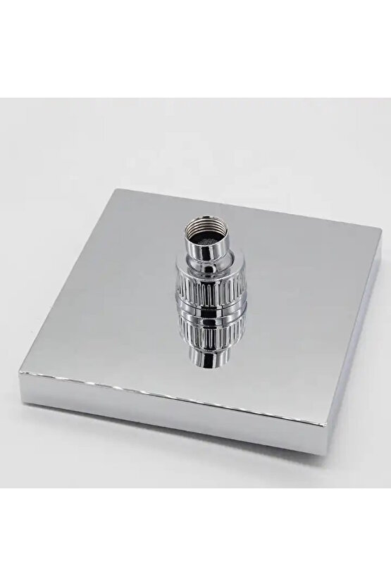 Siyah Krom Tepe Duş Başlığı ve El Duş Başlığı Seti