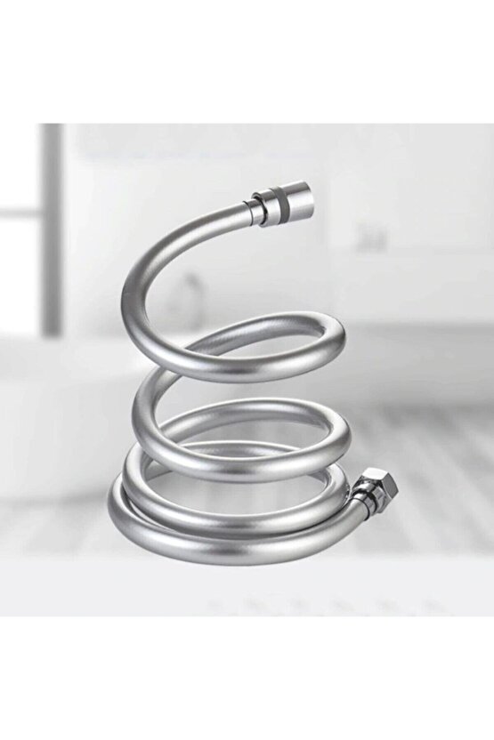 Gümüş Pvc Banyo Duş Hortumu Dayanıklı Banyo Musluk Duş Hortum 1,5 Metre