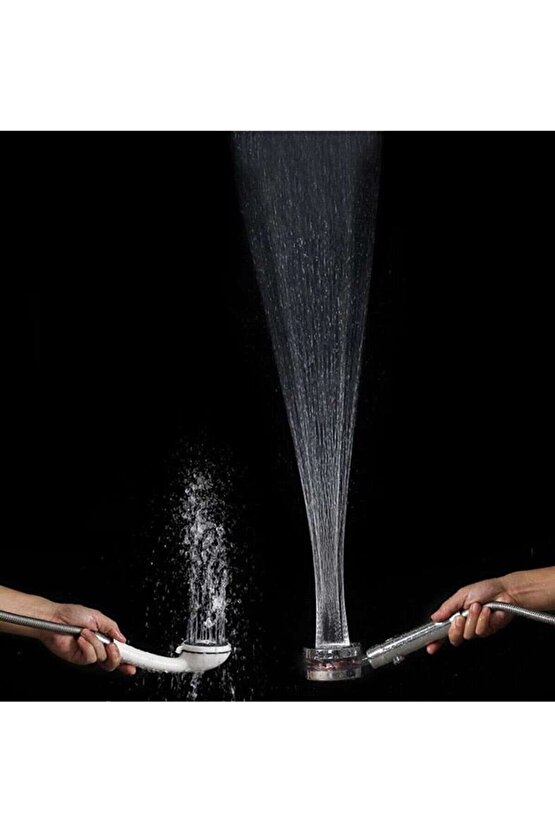 Pervaneli Su Tasarruflu Desenli Su Tazyikli Torbo Duş Başlığı Duş Banyo Seti Duş Hortumu Mafsal Set