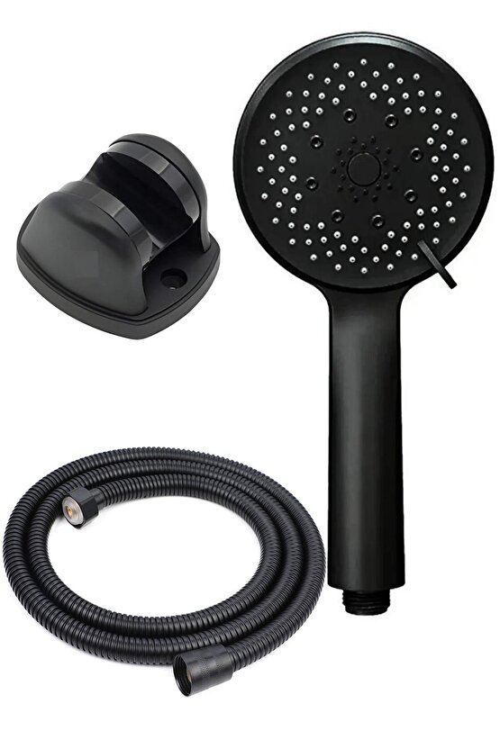 Siyah Duş Seti Lüks 5 Fonksiyonlu Ayarlanabilir Dayanıklı Banyo Duş takımı