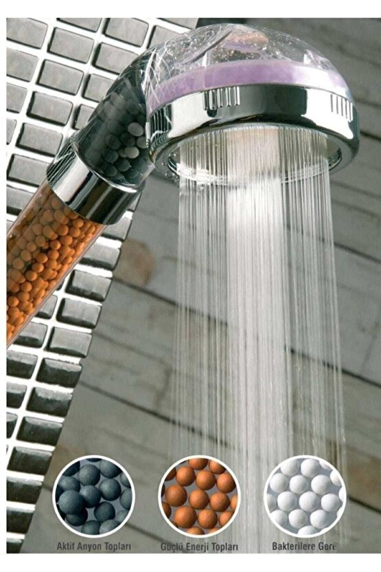 Natural Stone Beaded Water Saving Anti-Limescale Shower Head