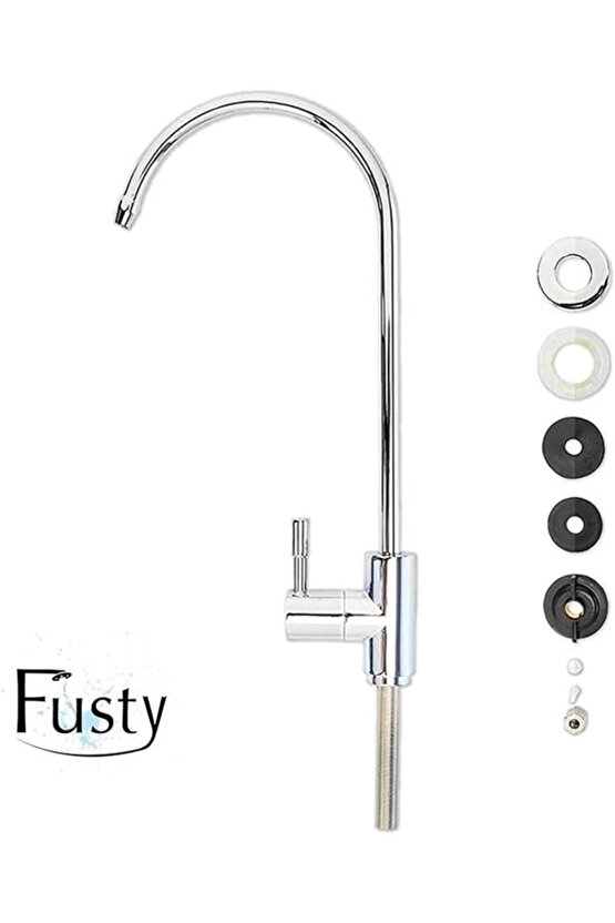 Krom Kaliteli Arıtma Musluğu - Tezgahüstü Su Arıtma Cihazı Musluğu Bataryası - 360 Derece