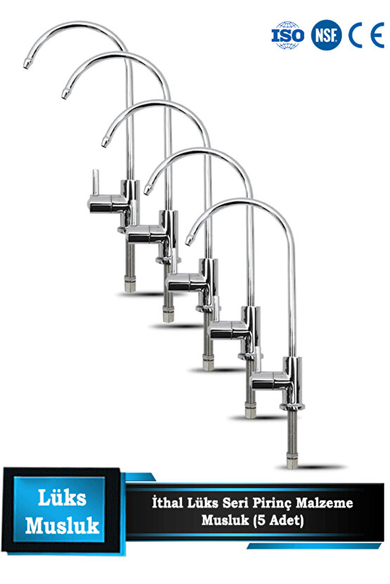 Su Arıtma Cihazı Lüks Yapım Prinç Malzeme Avrupai Musluk ( Arıtma Musluğu ) 5 Adet