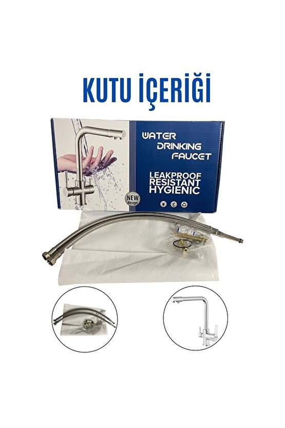 3 Yollu Musluk Su Arıtma Musluğu Üç Yollu Çoklu Musluk