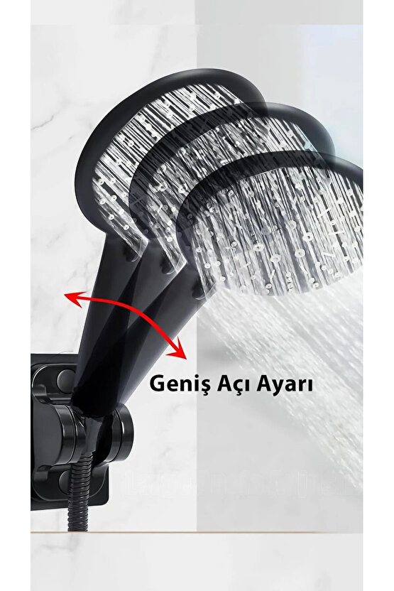 Duş Başlığı Tutucu Ayarlanabilir 120 Derece Oynar Güçlü Yapışkanlı Suya Dayanıklı El Duşu Tutucu Siy