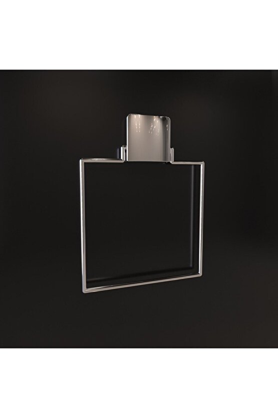 Dekoratif Yapıştırmalı Banyo Mutfak Metal Kare Havluluk Askı Krom Pratik Vidasız Montaj Dc-4780