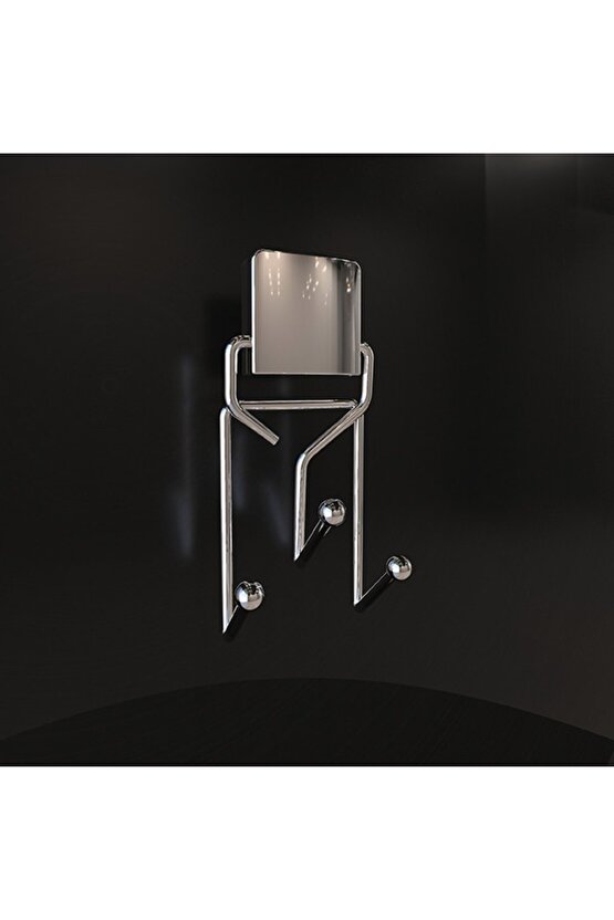 Decorev Süper Yapışkanlı Metal Yapıştırıcılı Krom Üçlü Askı Dc-4773