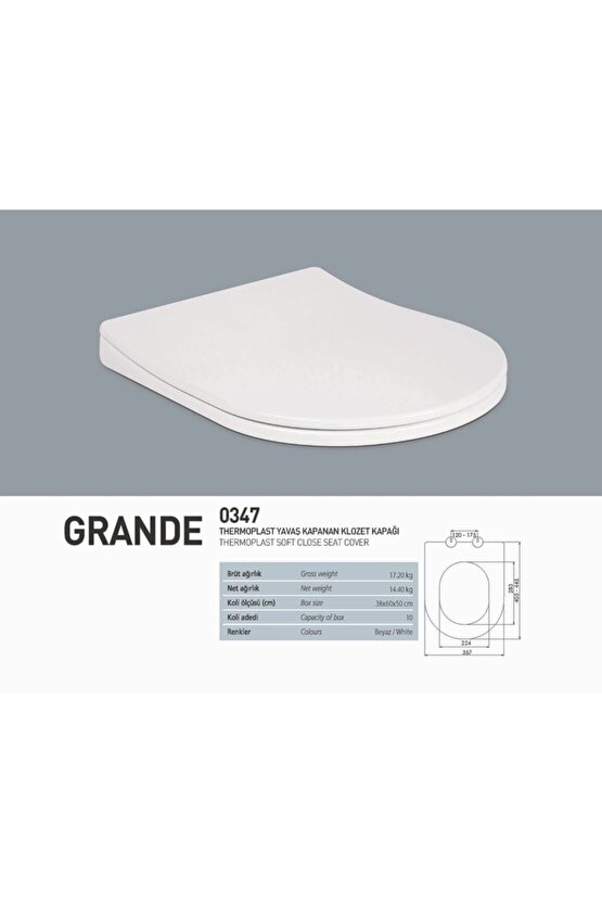 Slim Smart Thermoplast Yavaş Kapanan Klozet Kapağı 0302