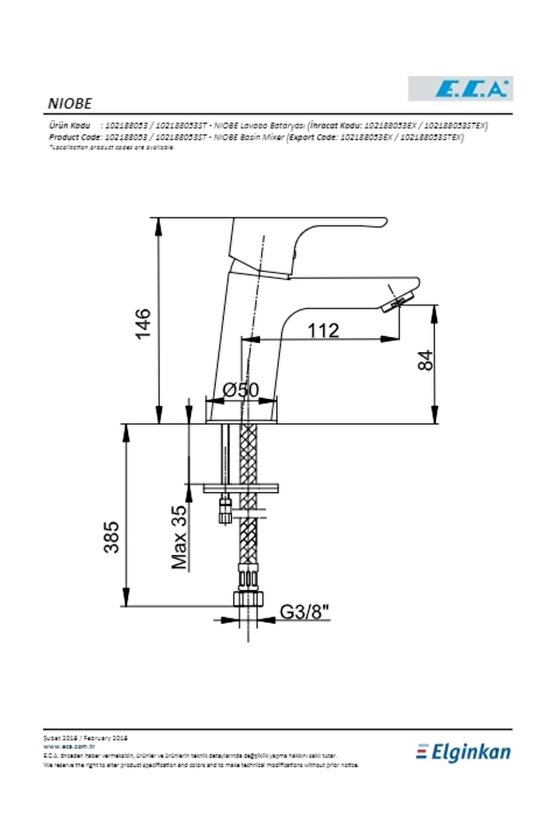 Niobe Lavabo Bataryası
