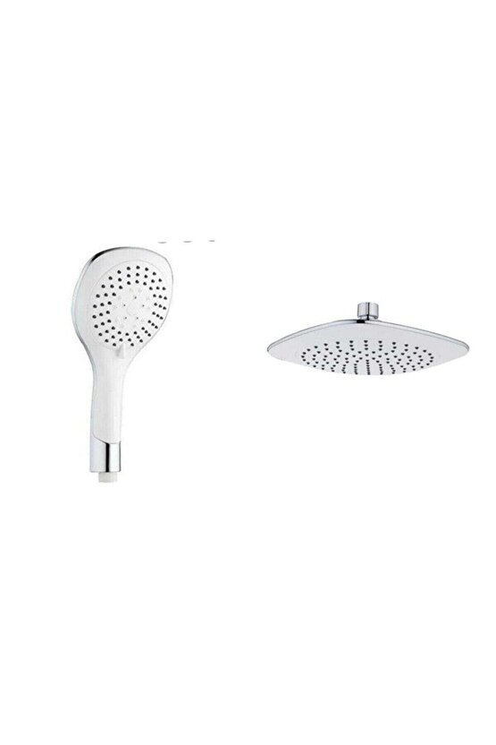 Beyaz Lüx Tepe Yağmurlama Duş Seti Lüx Robotu Tepe Duş Başlığı Ve El Duşu