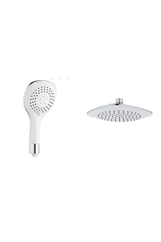 Beyaz Lüx Tepe Yağmurlama Duş Seti Robotu Tepe Duş Başlığı Ve El Duşu