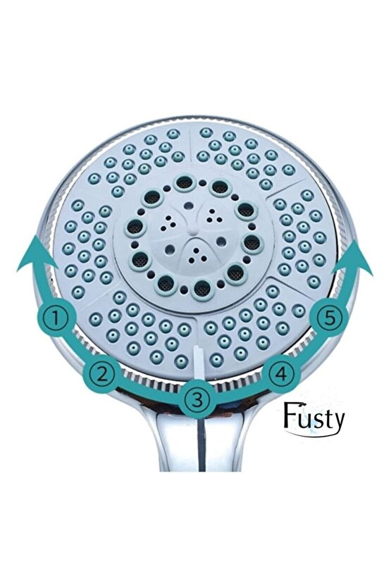 5 Fonksiyonlu El Duşu ve Büyük Duş Başlığı Seti, Konforlu Kullanım