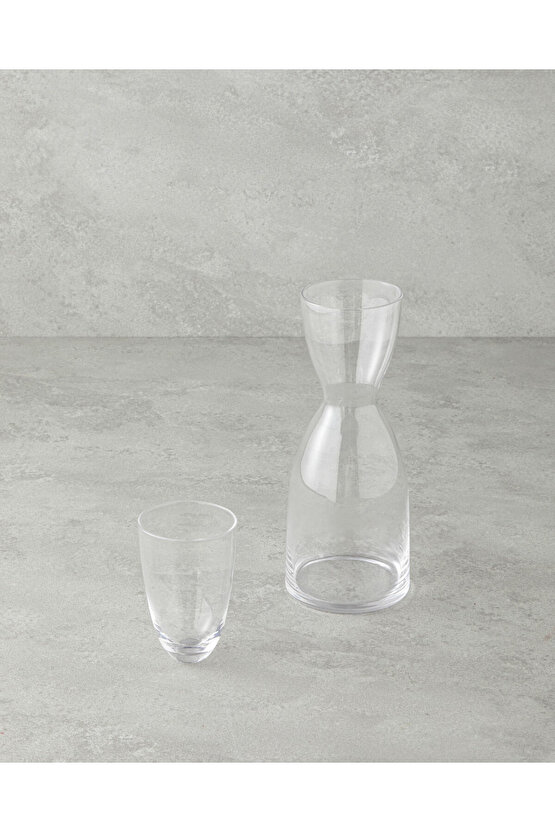 Nish Cam Başucu Sürahi 750 ml + 200 ml Şeffaf