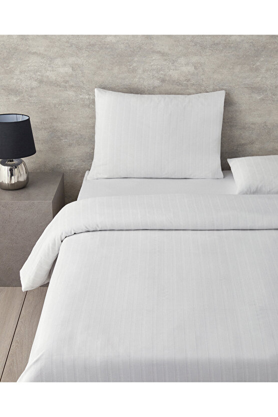 Diamond Tek Kişilik Nevresim Takımı Beyaz