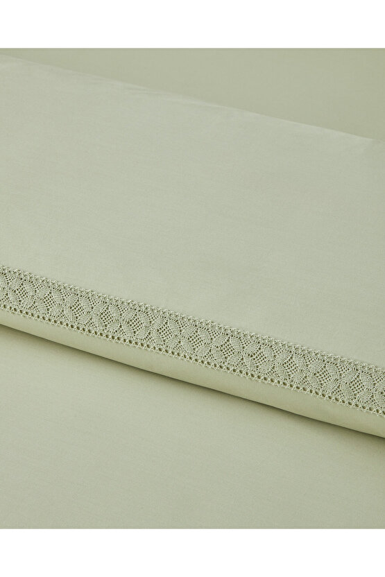 Lace Elegance Kopanakili Perkal Çift Kişilik Nevresim Takımı 200x220 cm Yeşil