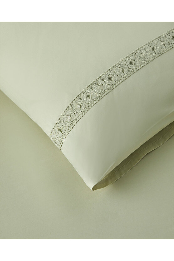 Lace Elegance Kopanakili Perkal Tek Kişilik Nevresim Takımı 160x220 cm Yeşil
