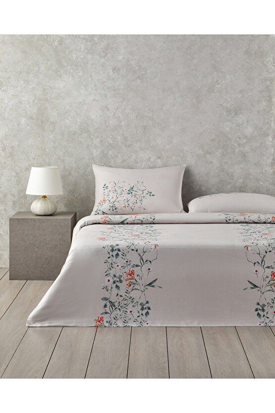 Harmony Garden Krep King Size Nevresim Takımı 240x220 cm Su Yeşili