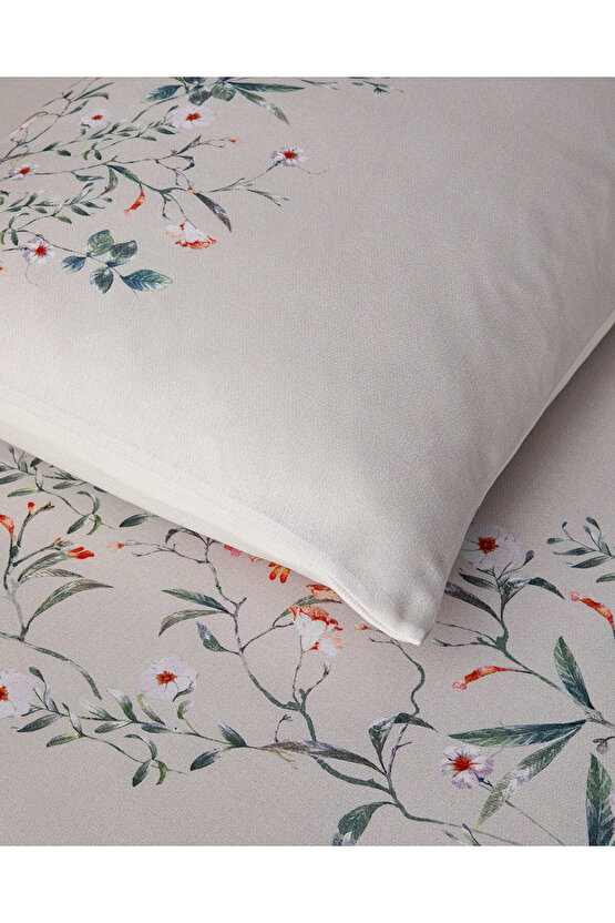 Harmony Garden Krep King Size Nevresim Takımı 240x220 cm Su Yeşili