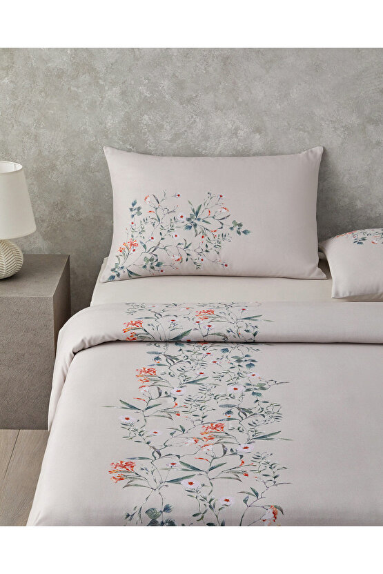 Harmony Garden Krep King Size Nevresim Takımı 240x220 cm Su Yeşili