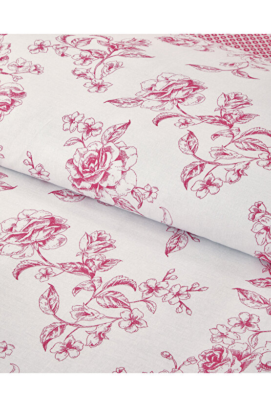 Rosey Violen Çift Kişilik Nevresim Takımı Pembe