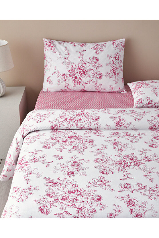 Rosey Violen Çift Kişilik Nevresim Takımı Pembe