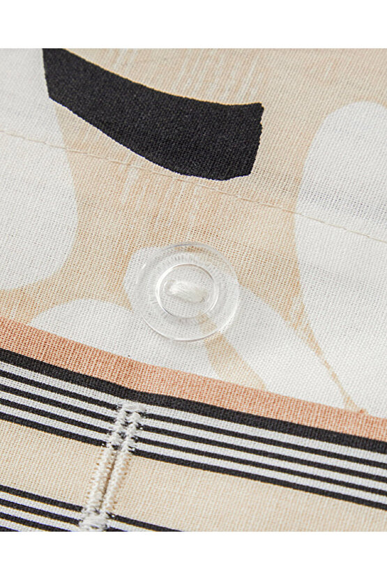 Mono Bloom Pamuk Çift Kişilik Nevresim Takımı Krem