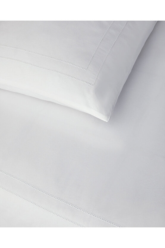 Grandiose Ajurlu Perkal Çift Kişilik Çarşaflı Nevresim Takımı 200x220 cm Beyaz