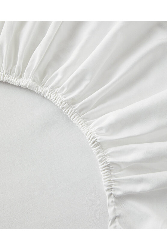 Verona Jakarlı Pamuk Saten Super King Nevresim Takımı 260x220 cm Kırık Beyaz