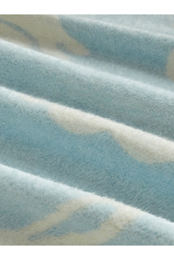 Poffy Bunny Pamuklu Bebe Battaniye 100x120 cm Mavi