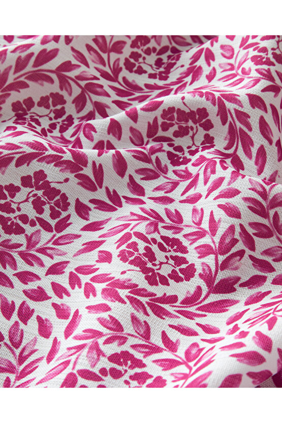 Carnival Floral Polyester Masa Örtüsü Fuşya