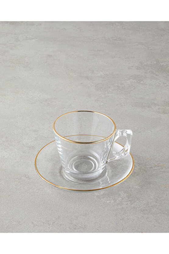 Aria Cam 4 Parça 2 Kişilik Fincan Takımı 195 ml Gold