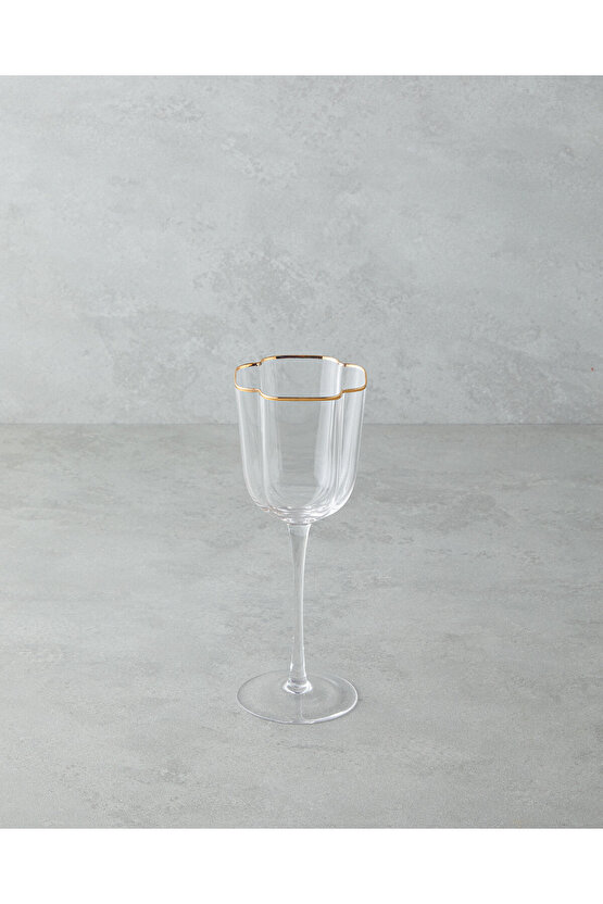 Reina Cam El Yapımı 2’li Kadeh 300 ml Şeffaf-Gold