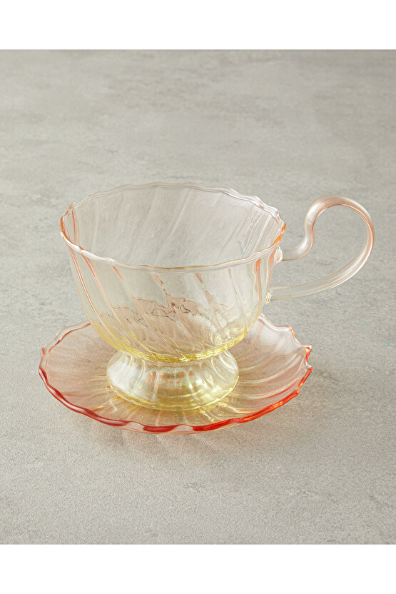 Flow Borosilkat Çay Fincanı Takımı Turuncu-Sarı