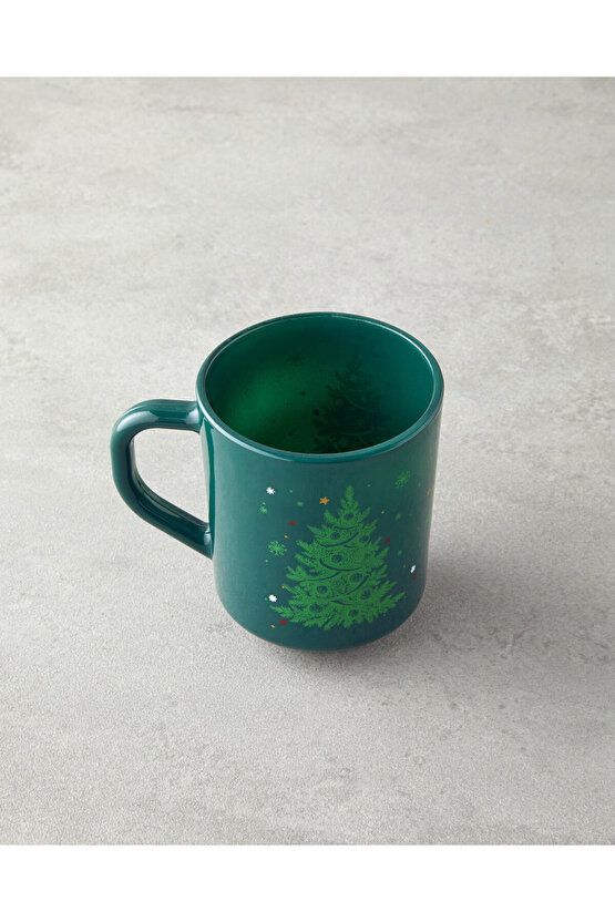 Merry Pine Cam 2’li ve Mumlu Kupa 250 ml Kırmızı - Yeşil