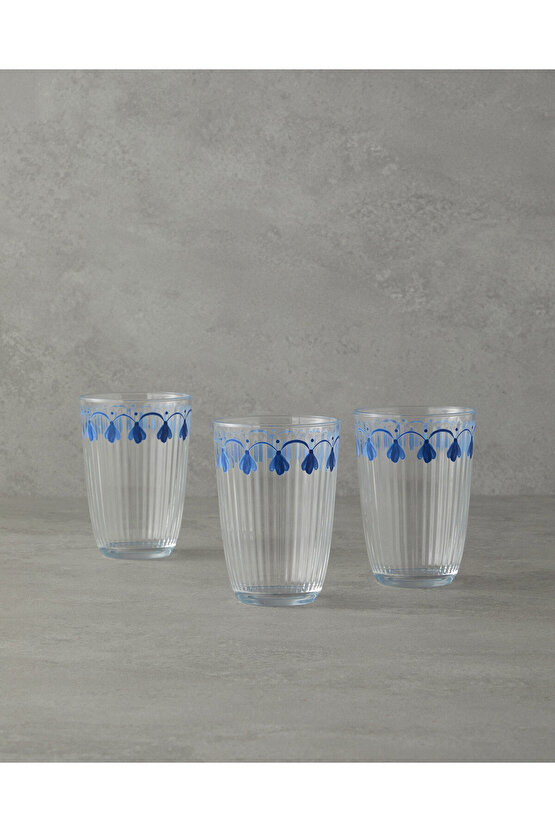 Carnival Drip Cam 3lü Bardak 395 ml Mavi