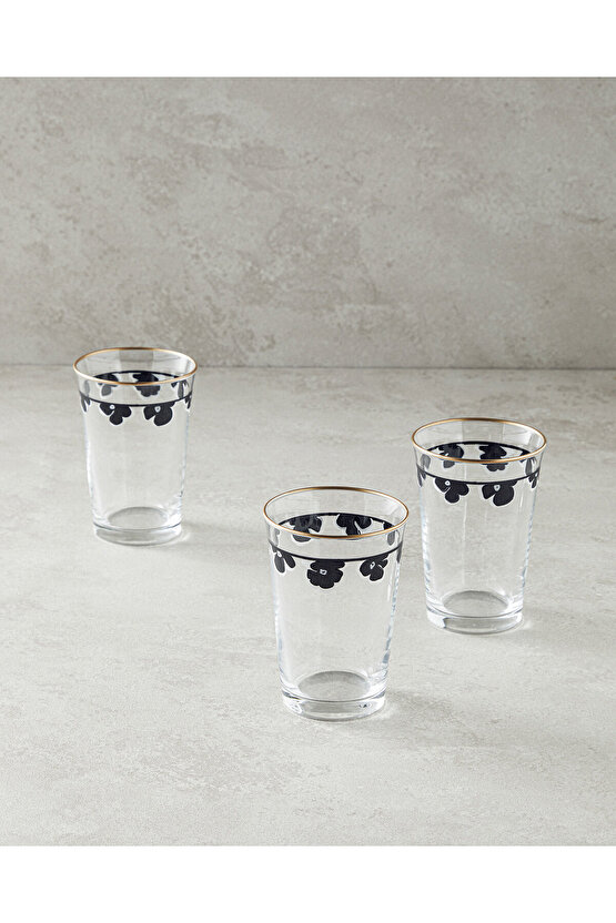 Bohemian 3lü Cam Meşrubat Bardağı 290 ml Siyah