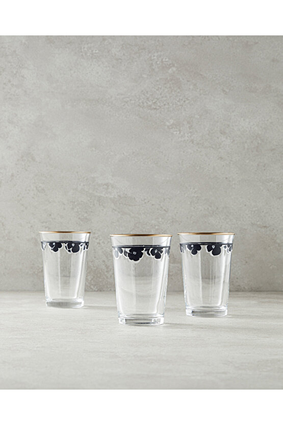 Bohemian 3lü Cam Meşrubat Bardağı 290 ml Siyah