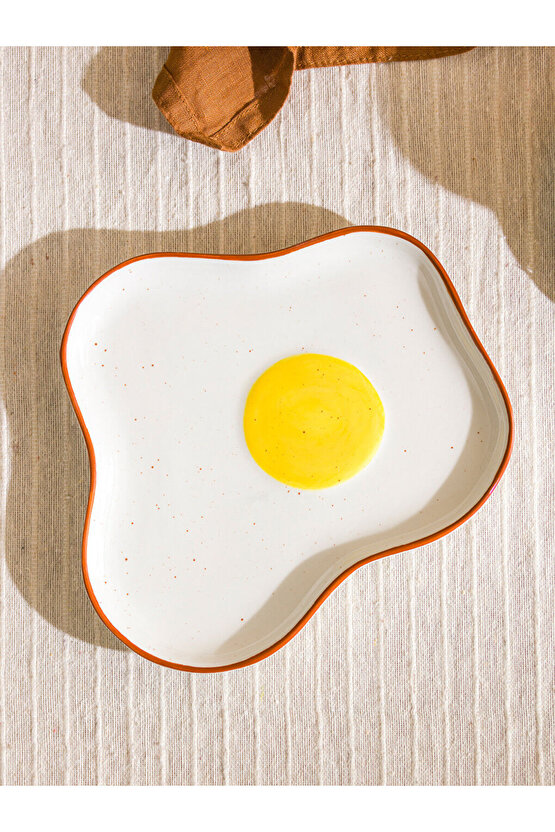 LC MA BELLA Beyaz Baskılı Seramik Sunum Tabağı 20 Cm