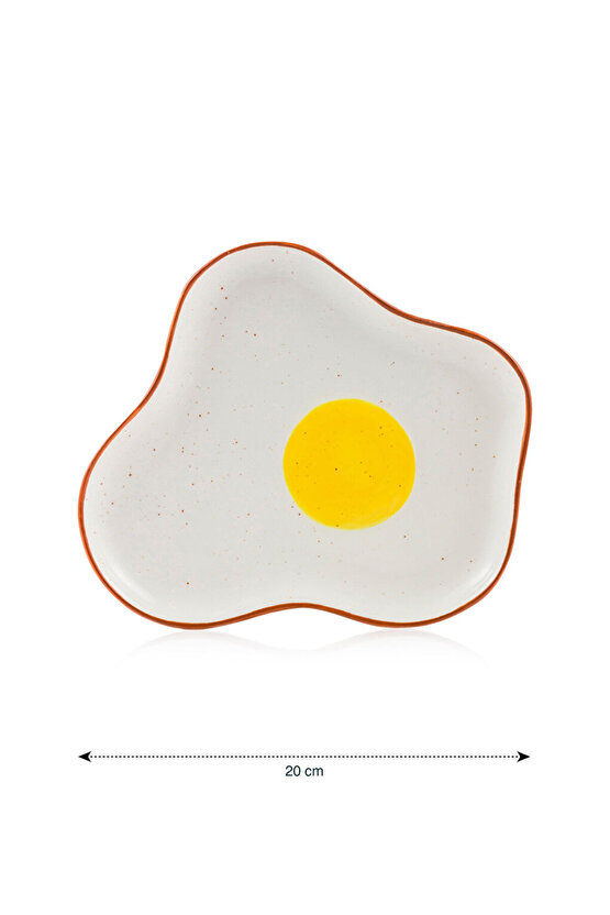 LC MA BELLA Beyaz Baskılı Seramik Sunum Tabağı 20 Cm