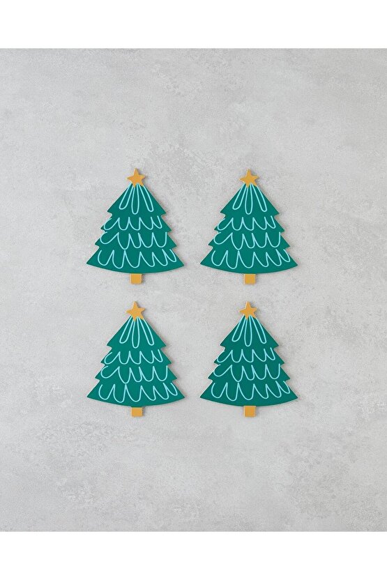 Jinglewood Ahşap 4Lü Bardak Altlığı 12x14 Cm Renkli (13.11.2025)