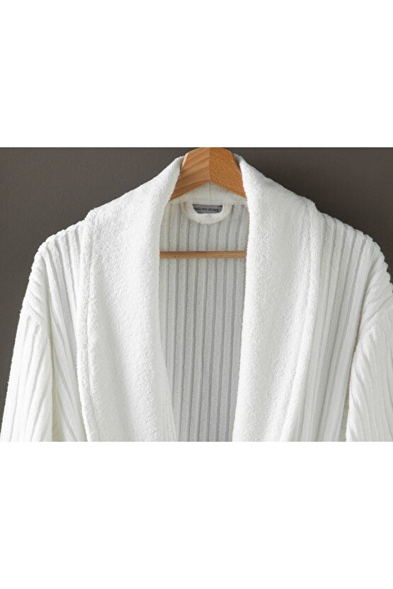 Stripe Pamuk Bornoz L-xl Beyaz