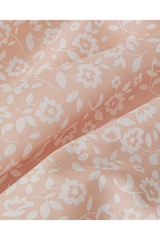 Lara Bloom Çift Kişilik Çarşaflı Nevresim Takımı 200x220 cm Pudra