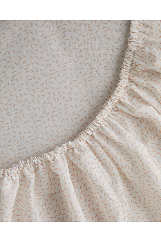 Lara Bloom Çift Kişilik Çarşaflı Nevresim Takımı 200x220 cm Pudra