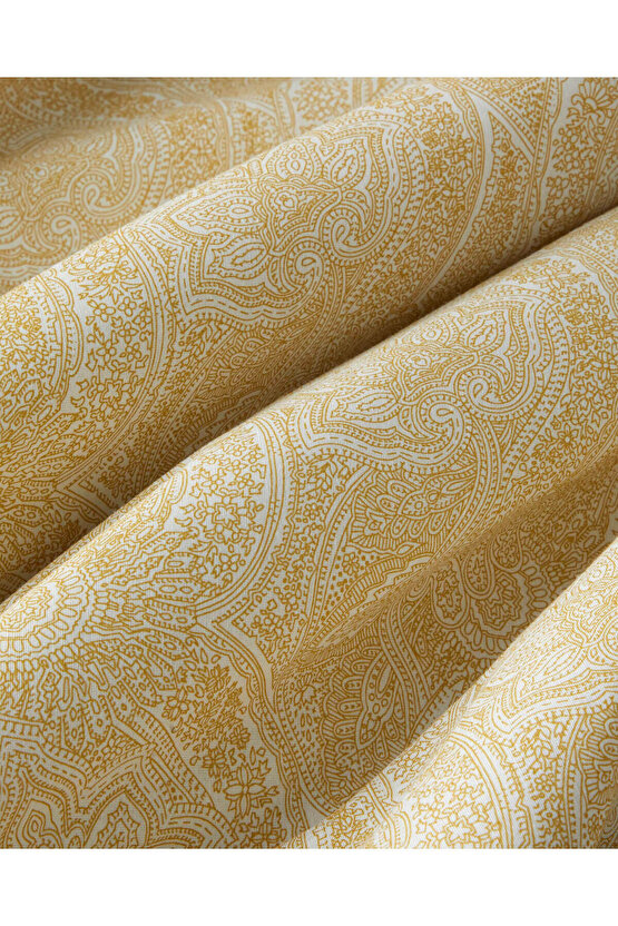 Bohemian Kolay Ütülenir Tek Kişilik Çarşaflı Nevresim Takımı 160x220 cm Hardal