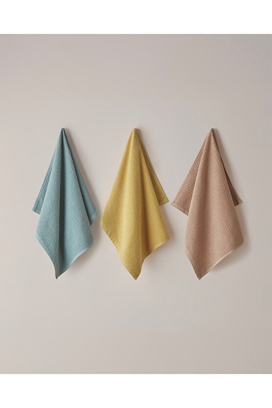 Grid Pamuk Yüz Havlusu 50x70 cm Hardal