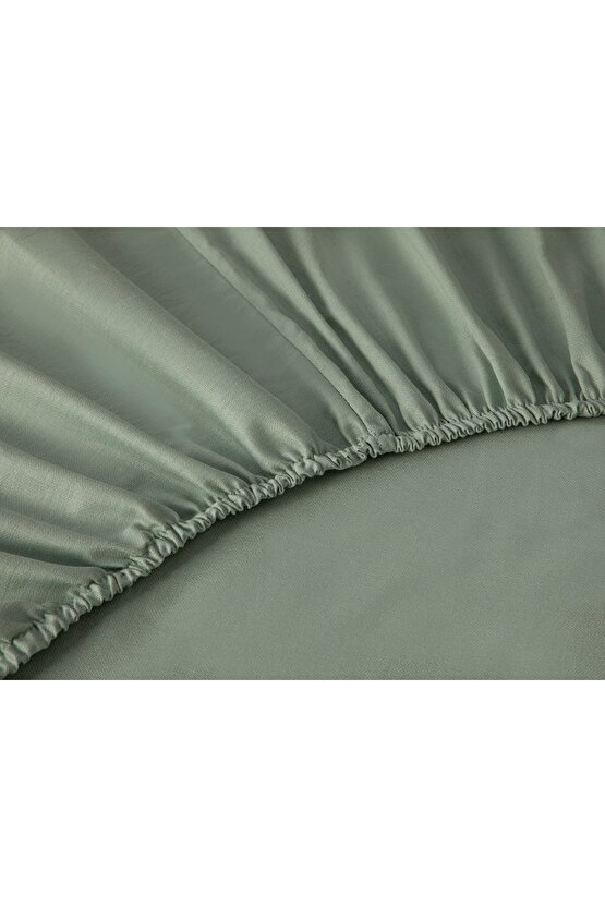Olive Branch Krep Tek Kişilik Nevresim Takımı 160x220 Cm Yeşil
