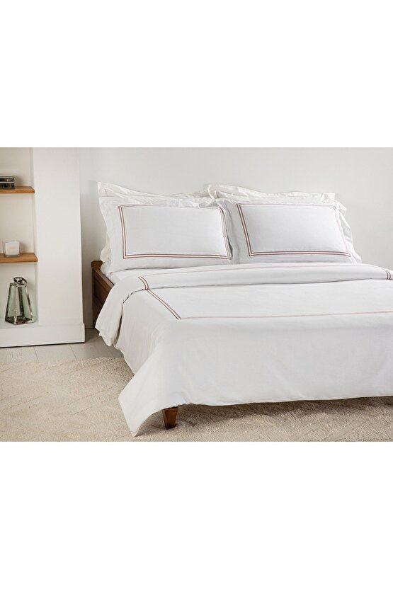 Arcadia Pamuklu Tek Kişilik Nevresim Takımı 160x220 Cm Terracotta