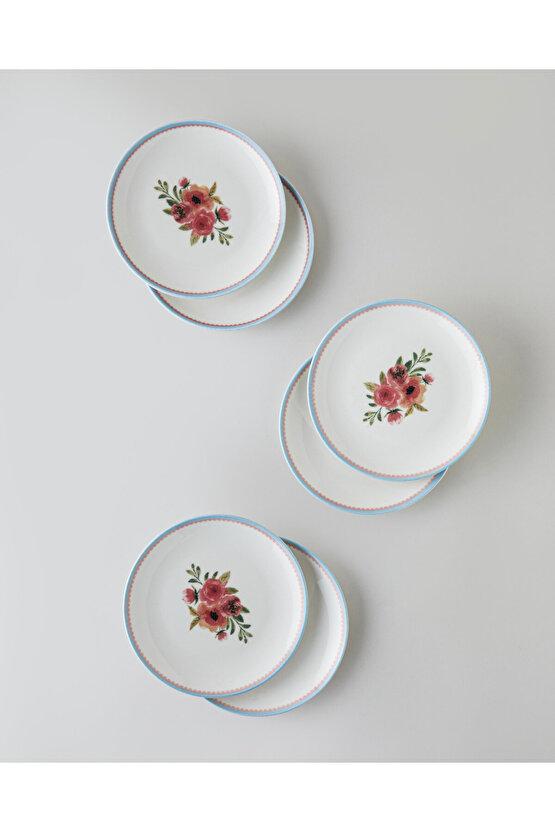 Lilya Porselen 6lı Pasta Seti 19 cm Renkli